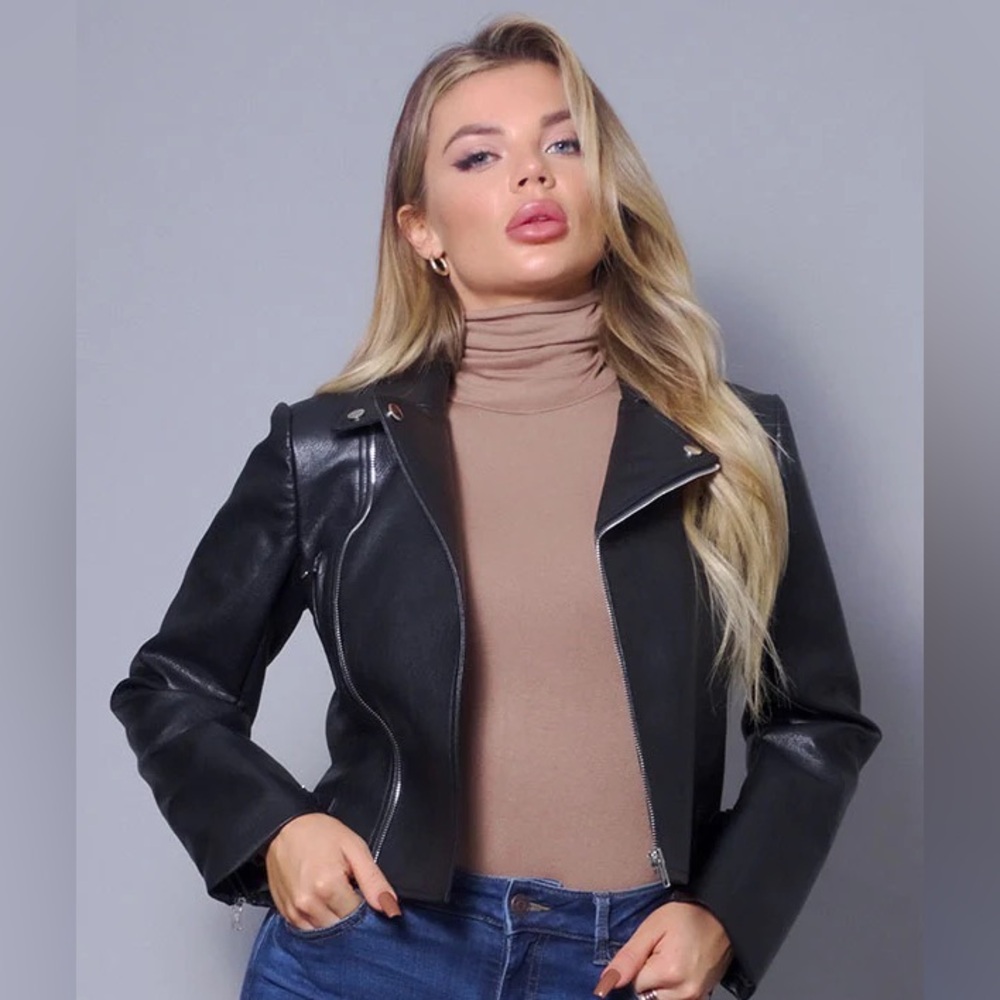 Black Vegan Leather Jacket NWT